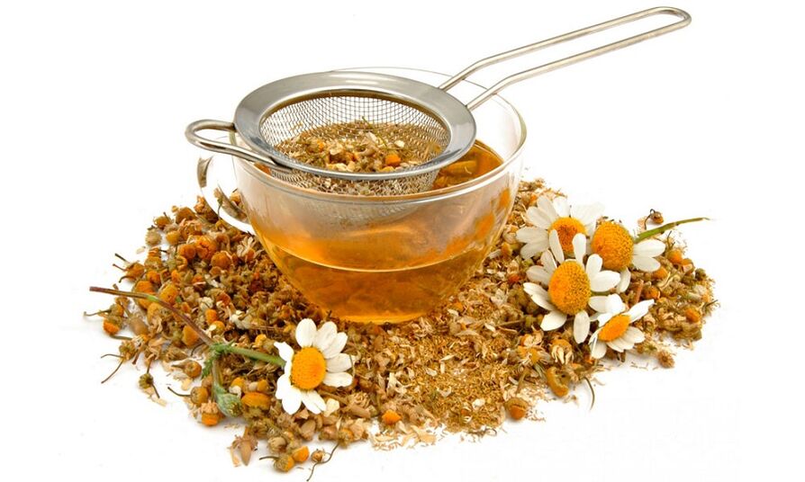 ការតុបតែង chamomile សម្រាប់ជំងឺរលាកក្រពេញប្រូស្តាត